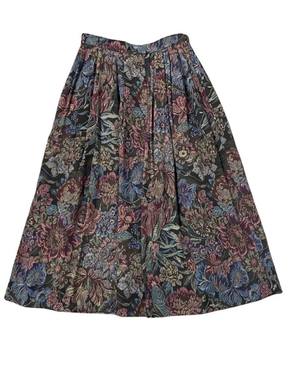 Jos A Bank Vintage Midi Skirt Women’s Size 6 Floral Jacquard Tea Length Pockets